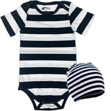 Baby Prisoner Costume, Black White Striped Bodysuit - Infant Inmate Halloween Outfit
