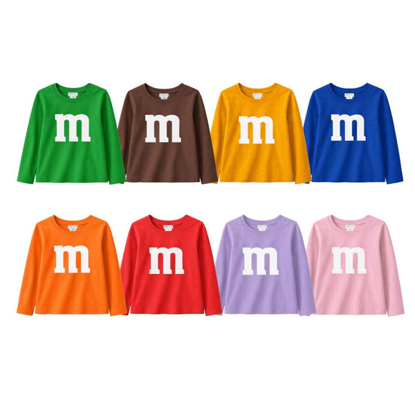 Kids Chocolate Candy Costume Shirt, Colorful Halloween Outfit, Long Sleeve Toddler Shirt, Friends Sibling Family Costume