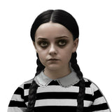 Girls' Black and White Striped Costume Shirt: Soft Cotton Cosplay