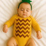 Golden Yellow Long Sleeve Baby Bodysuit for DIY Fruit Costume