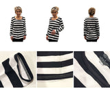 Women's black and white striped costume product photo
