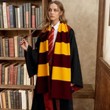 Maroon and gold striped scarf costume accessories