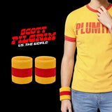 Scott Pilgrim costume wristband - gold and red striped cosplay accessory main image