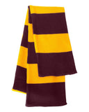 Maroon and gold striped scarf costume accessories
