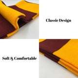 Maroon and gold striped scarf costume accessories