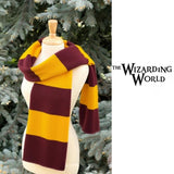 Maroon and gold striped scarf costume accessories