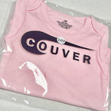 Baby DIY costume long sleeve bodysuit in light pink and green