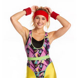 Women's retro scrunch socks and sweatband costume accessory set