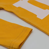 M&M print baby onesie sizing reference