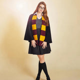 Maroon and gold striped scarf costume accessories