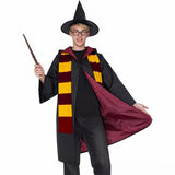 Maroon and gold striped scarf costume accessories