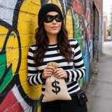 Women's black and white striped costume product photo