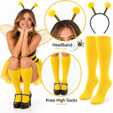 Women's yellow and black costume socks and accessory set - image 1