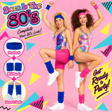 Women's retro scrunch socks and sweatband costume accessory set