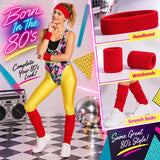 Women's retro scrunch socks and sweatband costume accessory set