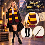 Maroon and gold striped scarf costume accessories