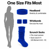 Women's retro scrunch socks and sweatband costume accessory set