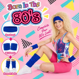 Women's retro scrunch socks and sweatband costume accessory set