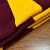 Maroon and gold striped scarf costume accessories