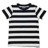 Girls' Black and White Striped Costume Shirt: Soft Cotton Cosplay