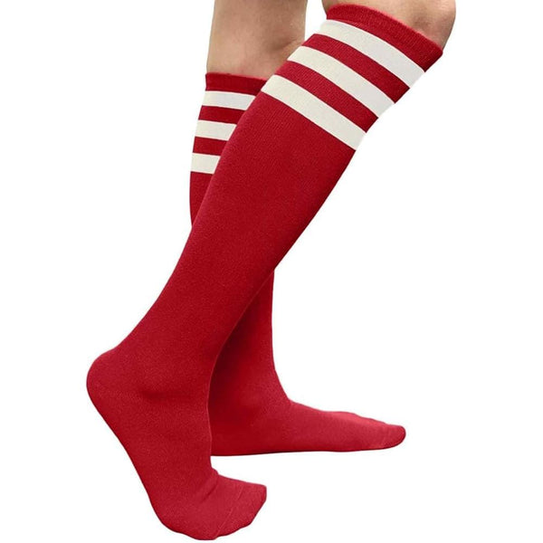 Women's Knee High Costume Socks – Striped & Solid Colors