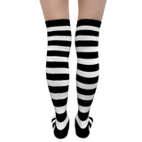 Over-the-Knee Striped Socks for Women – Halloween Thigh-High Stockings, 12 Color Combos