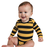 Mom and Baby Bee Costume Set: Striped Baby Bodysuit and Beekeeper Net Hat