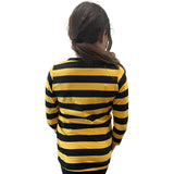 Kids Black & Yellow Striped Costume Set: Long-Sleeve Tee & Pom-Pom Beanie