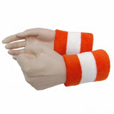 Two wristbands only - orange and white striped