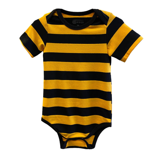 Baby black and gold striped bodysuit costume