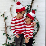 Kids Red White Striped Shirt | Waldo Wally Halloween Costume | Unisex Toddler & Youth Outfit