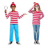 Kids Red White Striped Shirt | Waldo Wally Halloween Costume | Unisex Toddler & Youth Outfit