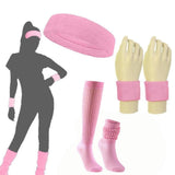 Women's Retro Scrunch Socks & Sweatband Costume Set