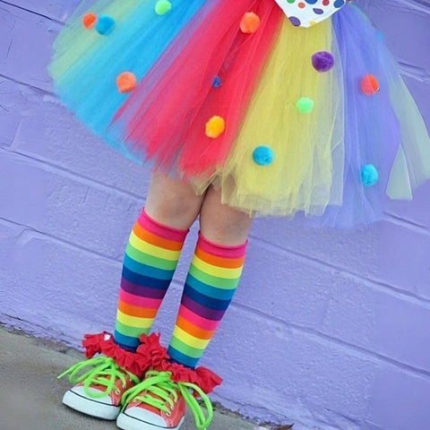 Kids Rainbow Striped Knee-High Socks – Halloween Costume Accessory