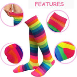 Kids Rainbow Striped Knee-High Socks – Halloween Costume Accessory