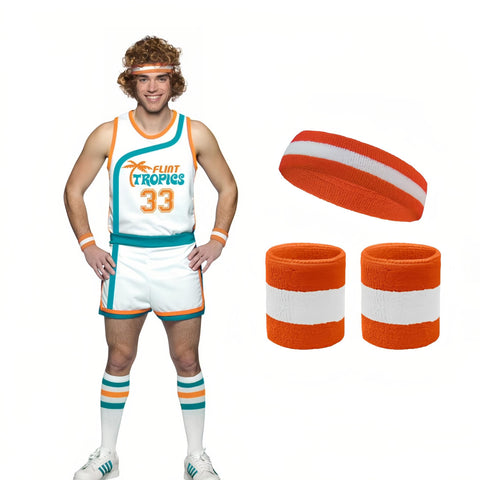 Retro basketball costume set - full uniform with headband wristbands and socks