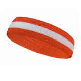 One headband only - orange athletic headband with white stripe