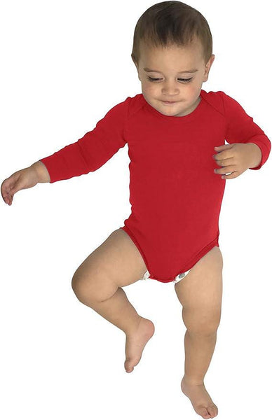 Red Long Sleeve Baby Bodysuit for DIY Strawberry Costume (Snap Closure, 100% Cotton)