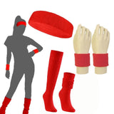Women's Retro Scrunch Socks & Sweatband Costume Set