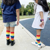 Kids Rainbow Striped Knee-High Socks – Halloween Costume Accessory