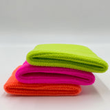 Retro Neon Wristband & Scrunch Socks – 80s Aerobics Workout Costume Accessories