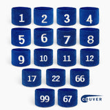 Embroidered Number Wristband – Blue Cotton Sports Sweatband