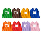 5T Kids Candy Costume Shirt, Colorful Halloween Outfit, Matching Sibling or Friends Costume, Long Sleeve Character Top