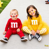 Kids Chocolate Candy Costume Shirt, Colorful Halloween Outfit, Long Sleeve Toddler Shirt, Friends Sibling Family Costume