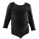 Black bodysuit with overlapping shoulder flaps