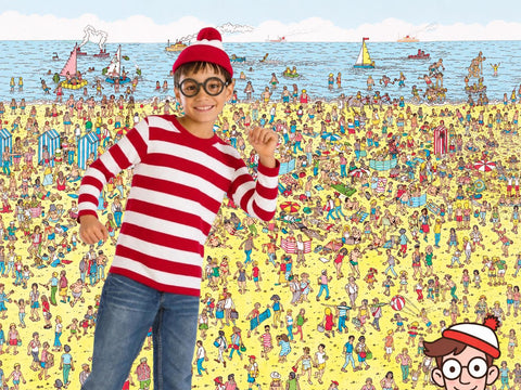 Kids Red White Striped Shirt | Waldo Wally Halloween Costume | Unisex Toddler & Youth Outfit