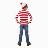 Kids Red White Striped Shirt | Waldo Wally Halloween Costume | Unisex Toddler & Youth Outfit