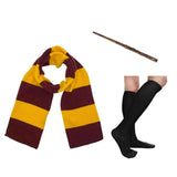 Women's Maroon & Gold Striped Scarf Costume Set