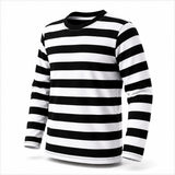 Long sleeve black and white striped shirt only