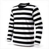 Long sleeve black and white striped shirt only
